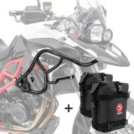 Sett med øvre kollisjonsbøyler XL + vesker K4 egnet for BMW F 800 GS 13-17 Motoguard