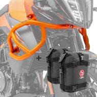 Sett med øvre kollisjonsbøyler + vesker K4 egnet for KTM 390 Adventure 20-24 Motoguard oransje