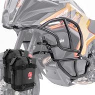Sett med kollisjonsbøyler + vesker egnet for KTM 1290 Super Adventure S / R 21-24 beskyttelsesbøyler topp bunn Motoguard svart L2