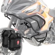 Sett med styrbøyler + vesker egnet for KTM 1290 Super Adventure R / S 21-24 autovern topp bunn Motoguard svart X21