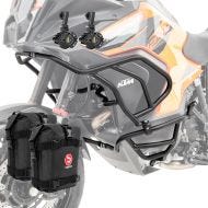 Sett med kollisjonsbøyler + frontlykt L2 egnet for KTM 1290 Super Adventure R / S 21-24 + vesker Motoguard svart