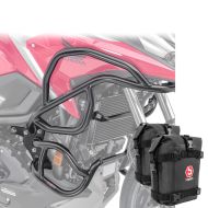 Sett med kollisjonsbøyler + vesker egnet for Honda NC 750 X 21-24 beskyttelsesstenger topp bunn Motoguard svart