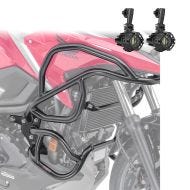 Sett med håndtak øverst og nederst + frontlykt egnet for Honda NC 750 X 21-24 Motoguard svart