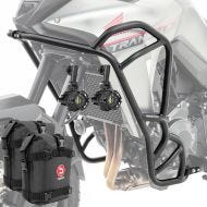 Sett med håndtak + ekstra frontlykter + håndtak bag egnet for Honda Transalp XL 750 23-24 Motoguard KT12 svart
