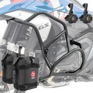 Sett med håndtak + ekstra frontlykter + håndtak bag egnet for BMW R 1300 GS 23-24 Motoguard KT18 svart