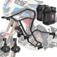 Sett med håndtak + ekstra frontlykter + håndtak bag egnet for Honda Africa Twin 1000 CRF 16-19 Motoguard KT21