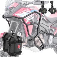 Sett med håndtak + ekstra frontlykter + håndtak bag egnet for Honda Africa Twin 1100 CRF 2024 Motoguard KT22