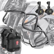 Sett med håndtak + ekstra frontlykter + håndtak bag egnet for KTM 790 / 890 Adventure / R 19-22 Motoguard KT34 svart