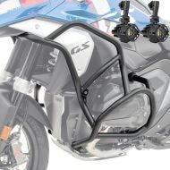 Sett med kollisjonsbøyler + ekstra frontlykter egnet for BMW R 1300 GS 23-24 tåkelys Motoguard KT18 svart