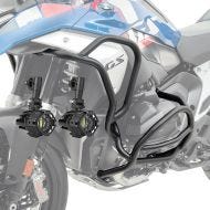 Sett med kollisjonsbøyler + ekstra frontlykter egnet for BMW R 1300 GS 23-24 tåkelys Motoguard KT19 svart