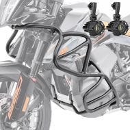 Sett med kollisjonsbøyler + ekstra frontlykter egnet for KTM 790 / 890 Adventure / R 19-22 tåkelys Motoguard KT34 svart