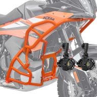 Sett med kollisjonsbøyler + ekstra frontlykter egnet for KTM 790 / 890 Adventure / R 23-24 SH27 tåkelys Motoguard oransje