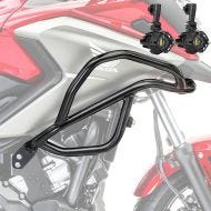 Sett med øvre kollisjonsbøyler + ekstra frontlykter L egnet for Honda NC 750 X / 700 X 12-20 Motoguard tåkelys