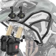 Sett med håndtak + ekstra frontlykter + håndtak bag egnet for Triumph Tiger 1200 GT / Pro 22-24 Motoguard TG2 svart