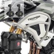 Sett med håndtak + ekstra frontlykter + håndtak bag egnet for Triumph Tiger 1200 GT / Pro 22-24 Motoguard TG2 sølv