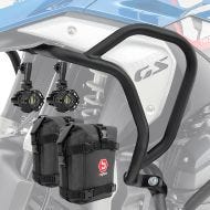Sett med støtbøyler + ekstra frontlykter + støtdemperveske som passer til BMW R 1300 GS 23-24 HG43 Motoguard svart