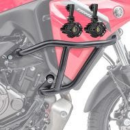 Sett med kollisjonsbøyler + ekstra frontlykter egnet for Yamaha Tracer 7 / GT 21-24 tåkelys Motoguard MK14 svart