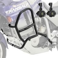 Sett med kollisjonsbøyler + ekstra frontlykter egnet for Honda Transalp XL 600 V 87-99 tåkelys Motoguard MK17