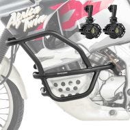 Sett med kollisjonsbøyler + tilleggslys egnet for Honda Africa Twin XRV 750 93-03 tåkelys Motoguard MK18