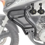 Sett med kollisjonsbøyler + ekstra frontlykter egnet for Honda Varadero 125 01-06 tåkelys Motoguard MK21