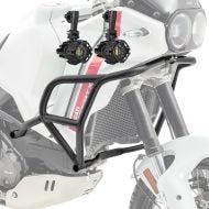 Sett med kollisjonsbøyler + ekstra frontlykter egnet for Ducati DesertX 22-24 tåkelys Motoguard MK13 svart