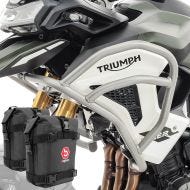 Sett med øvre kollisjonsbøyler + vesker egnet for Triumph Tiger 1200 GT / Pro 22-24 Motoguard TG2 sølv