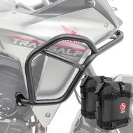 Sett med øvre kollisjonsbøyler + vesker egnet for Honda Transalp XL 750 23-24 Motoguard HG14 svart