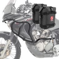 Sett med øvre kollisjonsbøyler + vesker egnet for Honda Transalp XL 650 V 00-07 Motoguard HG12 svart