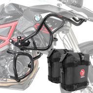Sett med styrbøyler + bagger som passer til BMW F 800 GS 08-12 Motoguard
