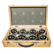 Boulesett i trekasse Cranit 8 Boule Petanqueballer inkludert piggy targetball RE65