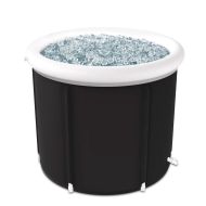 Isbad oppblåsbar Cranit EB14 PVC-isfat bærbar 75 x 75 cm svart