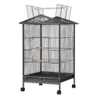 Fuglebur med hjul Divit PL9 voliere med smussbrett 45 x 45 x 97 cm svart NYHET