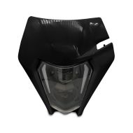 LED-hovedlys ECE + lampemaske egnet for Husqvarna SM 125 S / 610 S XDURE SW1-BK