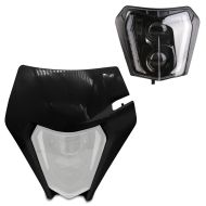 LED hovedlys + lampemaske egnet for Enduro ECE med E-godkjenning XDure SW2 DRL Universal svart