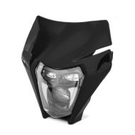 LED hovedlys + lampe maske egnet for KTM 690 Enduro / R XDure SW3 ECE DRL svart