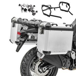 Alu-Koffer + Kofferträger für Harley Pan America 1250 2021 Bagtecs GX38 silber_1