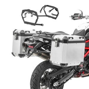 Aluminiumskoffert + koffertstativ som passer for BMW F 800 GS 08-17 GX38-45 Bagtecs sølv