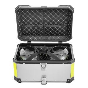 Sett motorsykkel aluminium toppkoffert 65L + innerpose tørrpose egnet for Yamaha FJ 1200 Bagtecs XB65 aluminium toppkoffert sølv