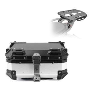 Set top case + bagasjehylle passer for Ducati Multistrada V4 / S 21-24 Bagtecs XB28 Universal 28 liter sølv
