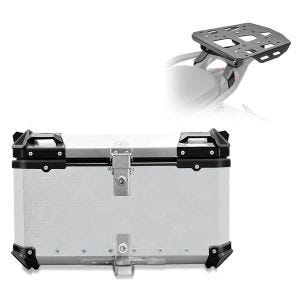 Set top case + bagasjehylle egnet for Ducati Multistrada V4 / S 21-24 Bagtecs XB65 sølv universal 65 liter