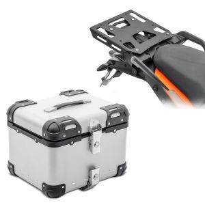 Set top case + bagasjehylle som passer for KTM 1290 Super Adventure S / R 21-24 Bagtecs XS45 sølv