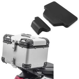Sett motorsykkel aluminium toppkoffert 45L + pillion ryggpute Bagtecs XS45 aluminium toppkoffert sølv