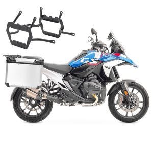 Set Alukoffer+ Kofferträger passend für BMW R 1300 GS 23-24 Aluminium Koffer Bagtecs QP48 silber