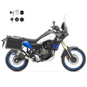 Set Alukoffer + Adapter passend für Yamaha Tenere 700 / World Rally / Raid 19-24 Aluminium Koffer Bagtecs XW30 schwarz