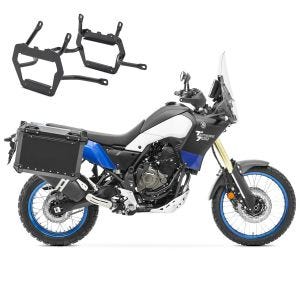 Set Alukoffer + Kofferträger passend für Yamaha Tenere 700 / World Rally / Raid 19-24 Aluminium Koffer Bagtecs XW38 schwarz