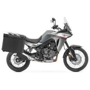 Sett aluminiumskofferter 38-48L + koffertstativ egnet for Honda Transalp XL 750 23-25 aluminiumskoffert Bagtecs XW38-48 svart DPLS1