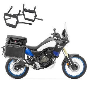 Set Alukoffer + Kofferträger passend für Yamaha Tenere 700 / World Rally / Raid 19-24 Bagtecs XW38 schwarz + Zusatztaschen