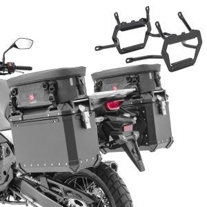 Set Alukoffer+ Kofferträger passend für Honda Transalp XL 750 23-24 Bagtecs XW38 schwarz + Zusatztaschen