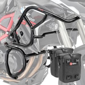 Set Sturzbügel + Taschen für BMW F 700 / 650 GS 08-17 Schutzbügel oben unten Motoguard CB4_1