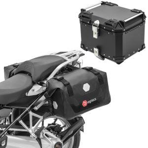 Set Motorrad Satteltaschen RB25 mit Topcase XB45 45L wasserdicht schwarz_1